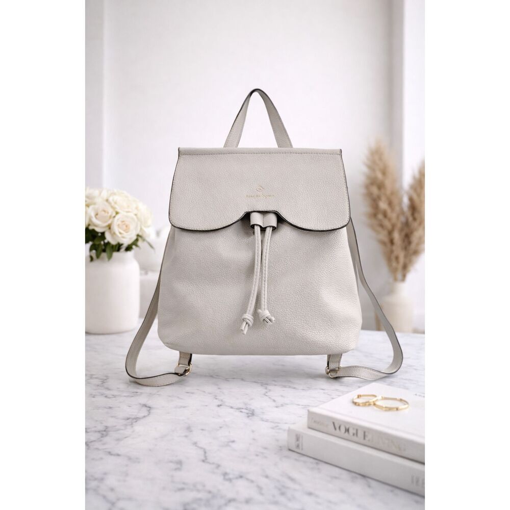 Nanette Lepore Beige Arabella Faux Leather Backpack Crossbody Shoulder Purse
